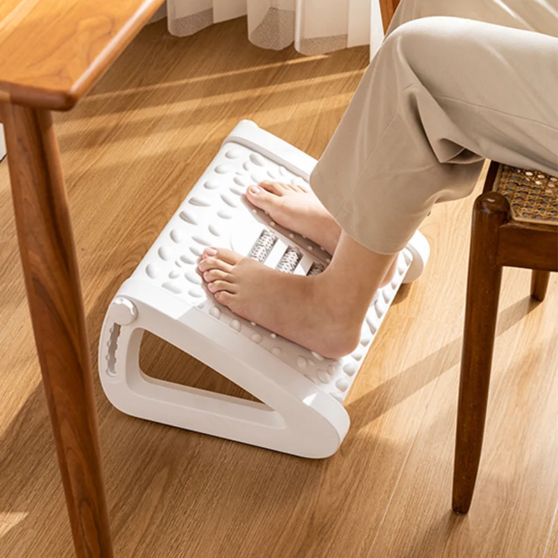 Office Desk Footrest Massage Pad Foot Stool Home Sofa Footstool Foot Pedal  Foot Resting Stool with Rollers Massage Foot Stool