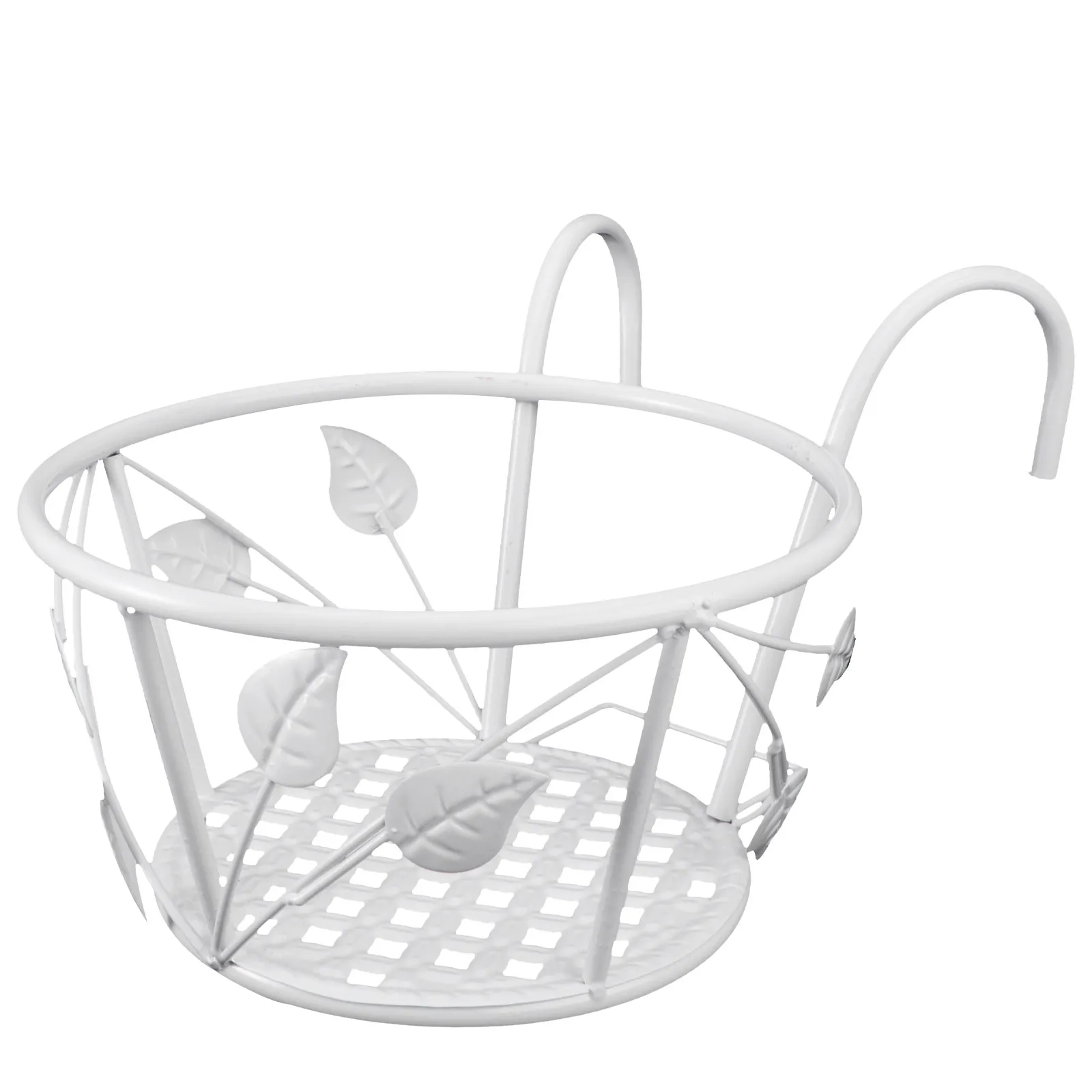 1Pcs Stylish Thickened Iron Hanging Flowerpot Basket with Dual Hooks for Outdoor Indoor Use Flower Pot Holder Hanging Balcony