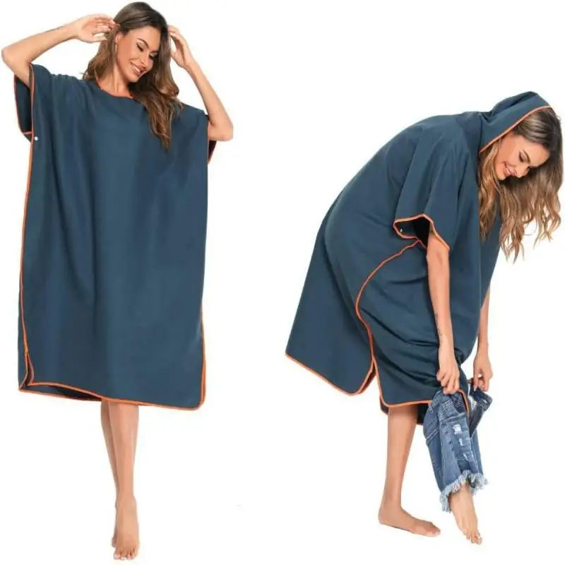 Microfiber Hooded Towel Unisex for Swim Beach Travel Quick Dry Changing Robe Cape Bath Towel Bathrobe Surf Poncho Sauna