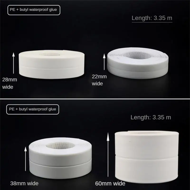 PVC Waterproof Wall Sticker Self-adhesive Sink Stove Crack Strip Kitchen Bathroom Bathtub Corner Sealant Strip New Style