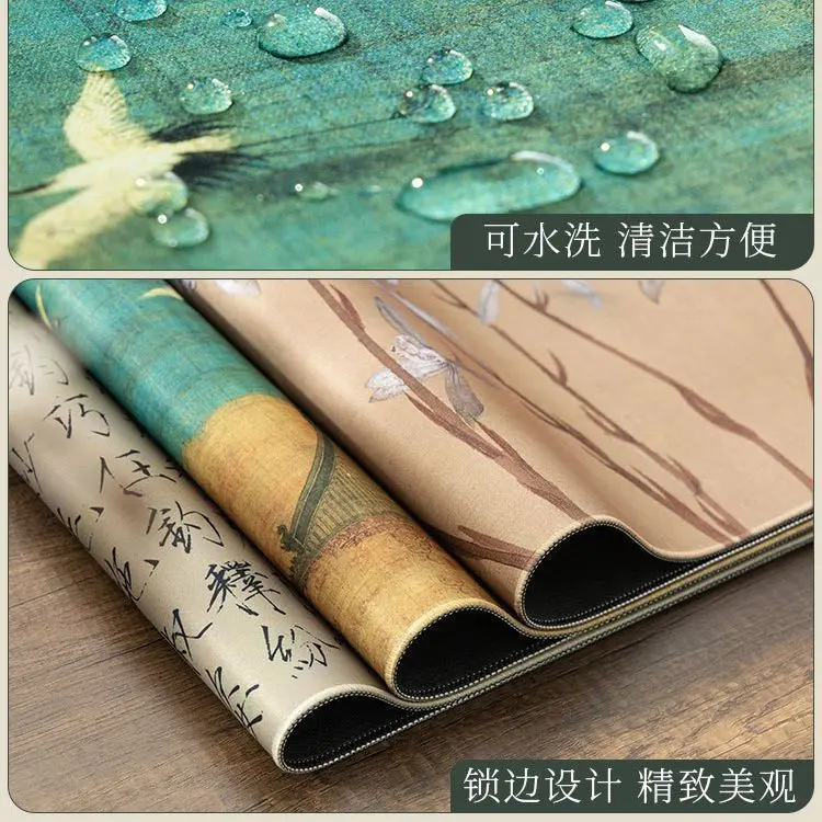 Oversized chinese style calligraphy mat wrist protecting felt pad waterproof thickened desk keyboard mat new chinese tea tray ma
