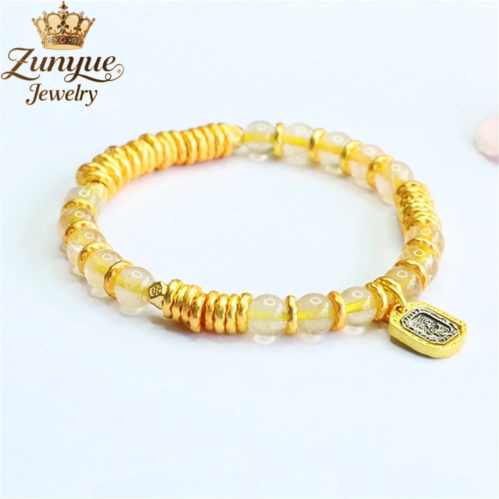 Natural Golden Hair Crystal Zaki Lahm Travelling Expenses Hand String Luxury Quality Jewelry Fashion Jewelry Exquisite Charms