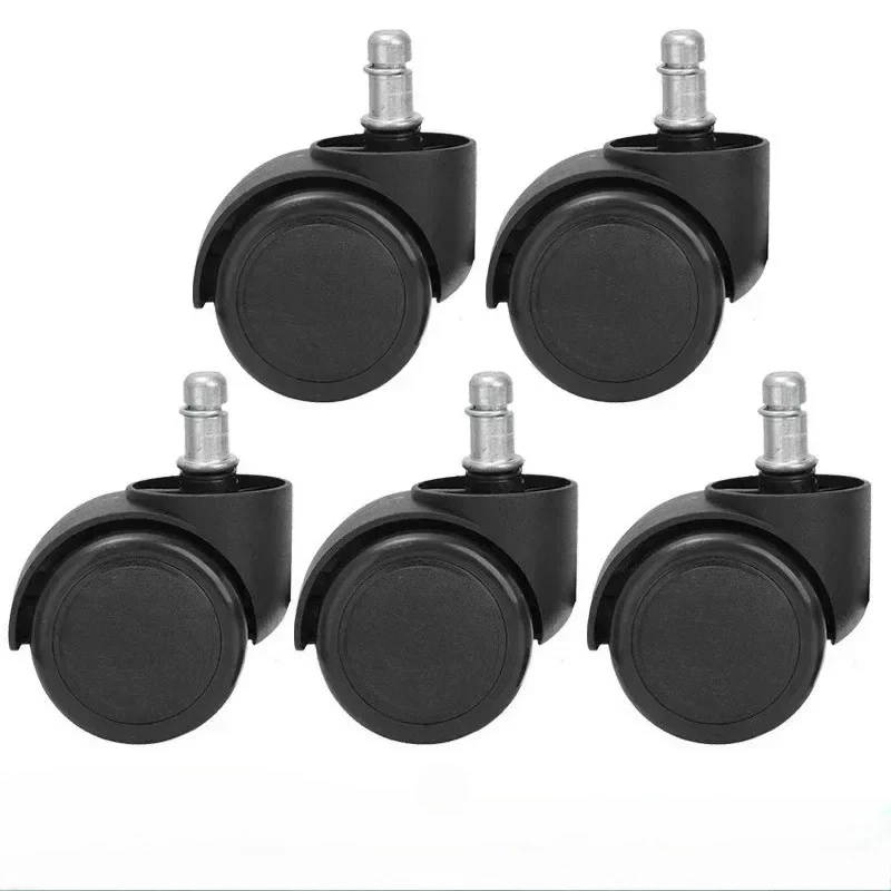 Schwarze Kunststoff-Drehstuhlrollen, Ersatzrolle für Schreibtischstühle, 50 mm, Bürodrehstuhl, Sofa-Räder, rollende Möbelteile