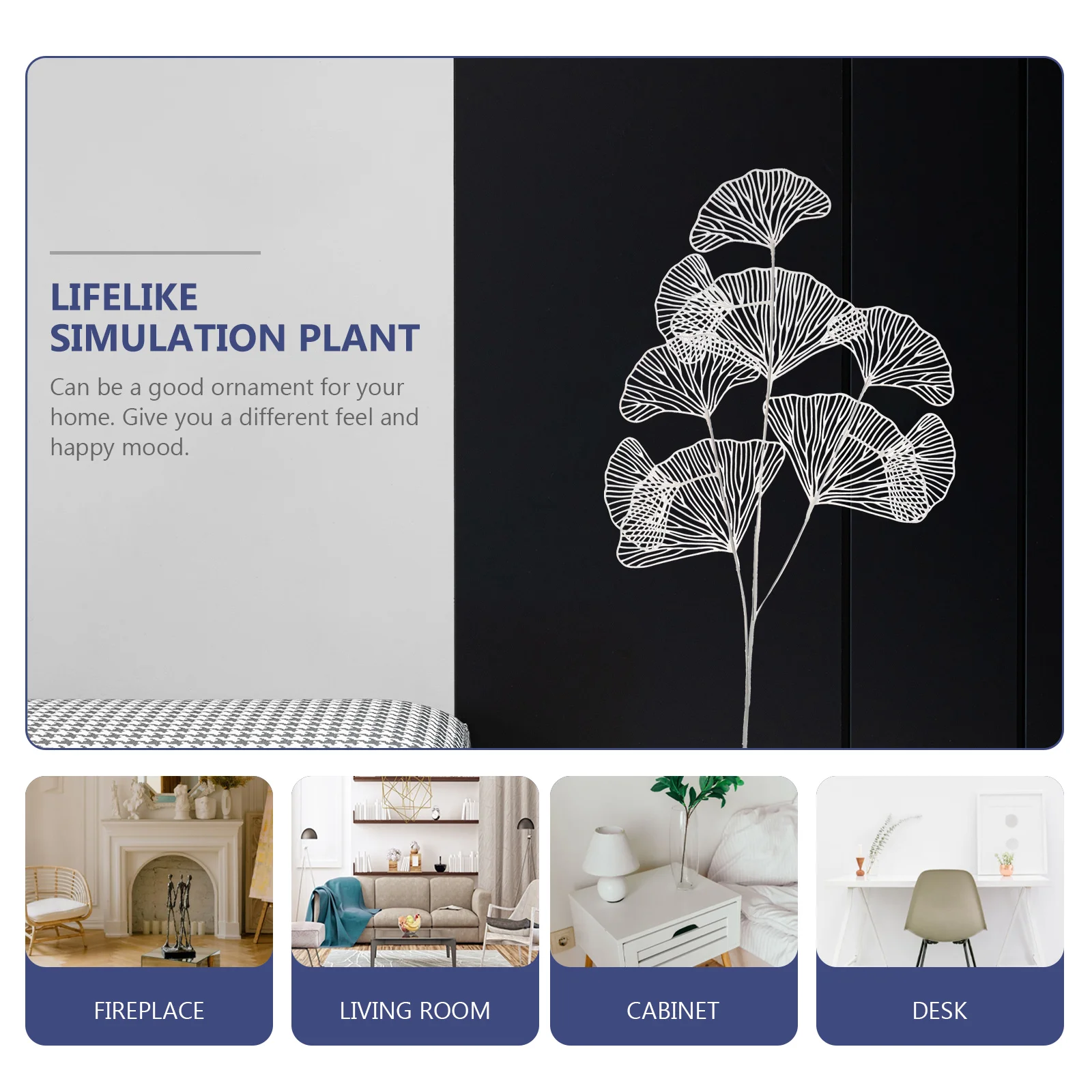 

Wedding Ginkgo Leaves Simulated Plants Flower Branch Outdoor Artificial Plastic