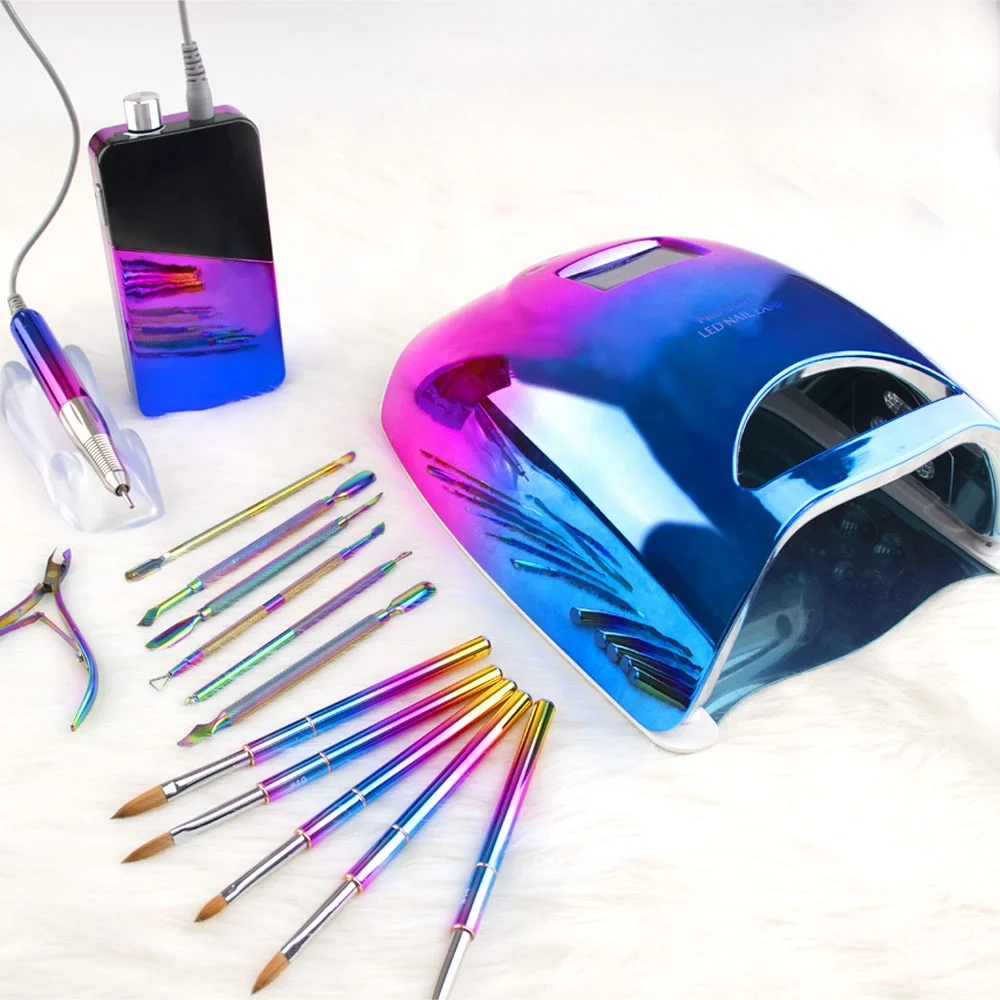 المهنية الأبيض الوردي مسمار ضوء علاج سريع هلام البولندية الغراء شعار مخصص مسمار مصباح مجفف اللاسلكي قابلة للشحن الأشعة فوق البنفسجية مسمار مصباح