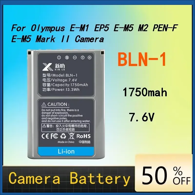 BLN-1 1750mah Battery Charger for Olympus E-M1 EP5 E-M5 M2 PEN-F E-M5 Mark II Camera Rechargeable Li-ion Battery