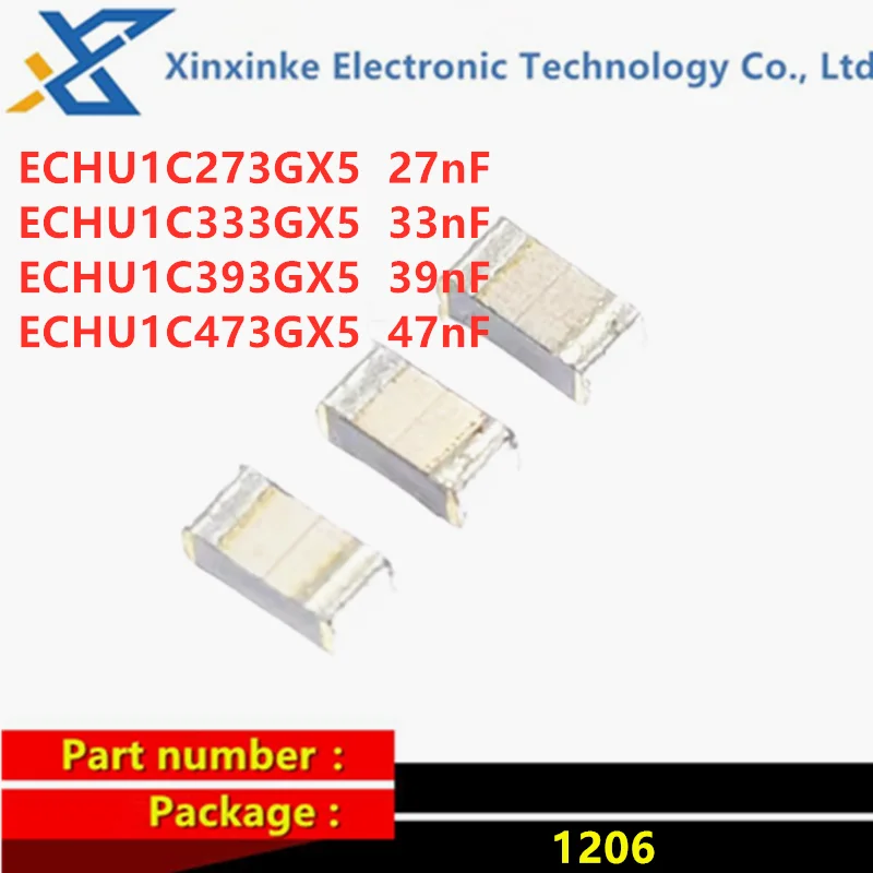 

20 шт. ECHU1C273GX5 27nF ECHU1C333GX5 33nF ECHU1C393GX5 39nF ECHU1C473GX5 47nF 1206 2% тонкопленочная PPS CBB полиэфирная емкость