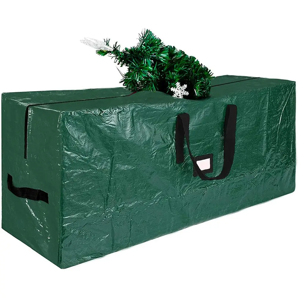 

Large Christmas Tree Storage Bag Green Non-woven Fabric Wreath Storage Box With Handles Waterproof Durable Xmas Home Organizer
