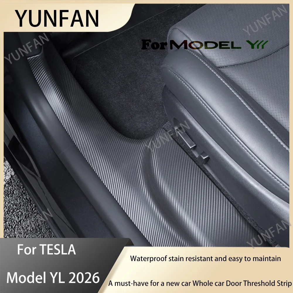 

4Pcs TPE Anti-Kick Guard For Tesla Model YL 2026 Front Rear Door Sill Threshold Protector Waterproof Pad
