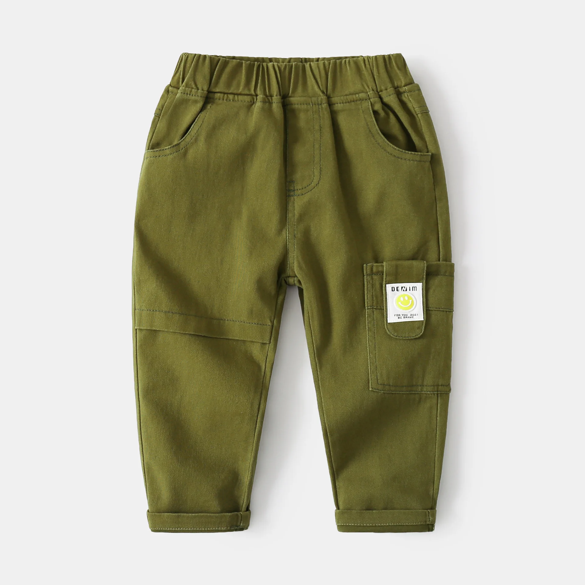 Boys Cargo Pants Cotton Elastic Waist Toddler Kids Trousers Children\'s Clothes