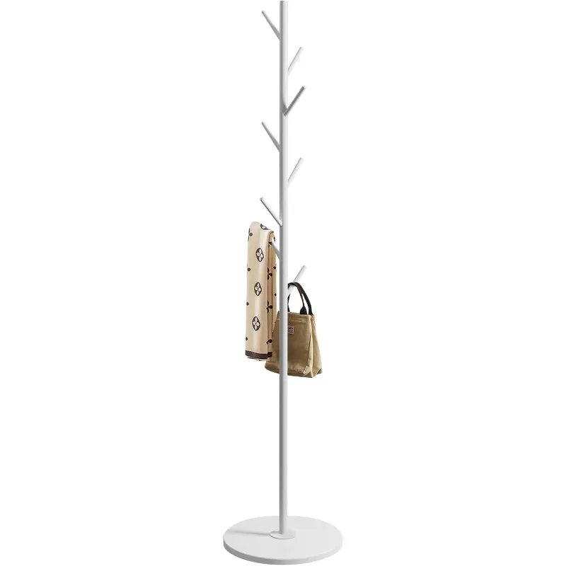 Metal Coat Rack Stand with Marble Base, Coat Rack Freestanding, Easy To Assemble and Sturdy Bionic Hall Tree with 8 Hooks