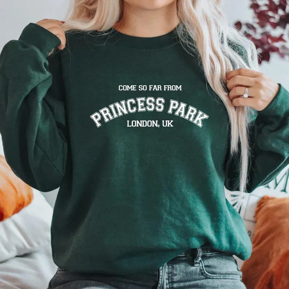 Princess Park Crewneck camisola para as mulheres, Hoodies gráficos, pulôveres de manga longa, top daqui