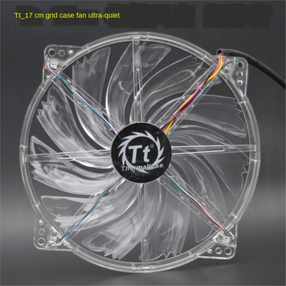 For TT 17cm 170mm Chassis Fan Ultra-Quiet Computer Cooling Ventilating Fan 17020 Led Blue Light Fan 170x170x20mm
