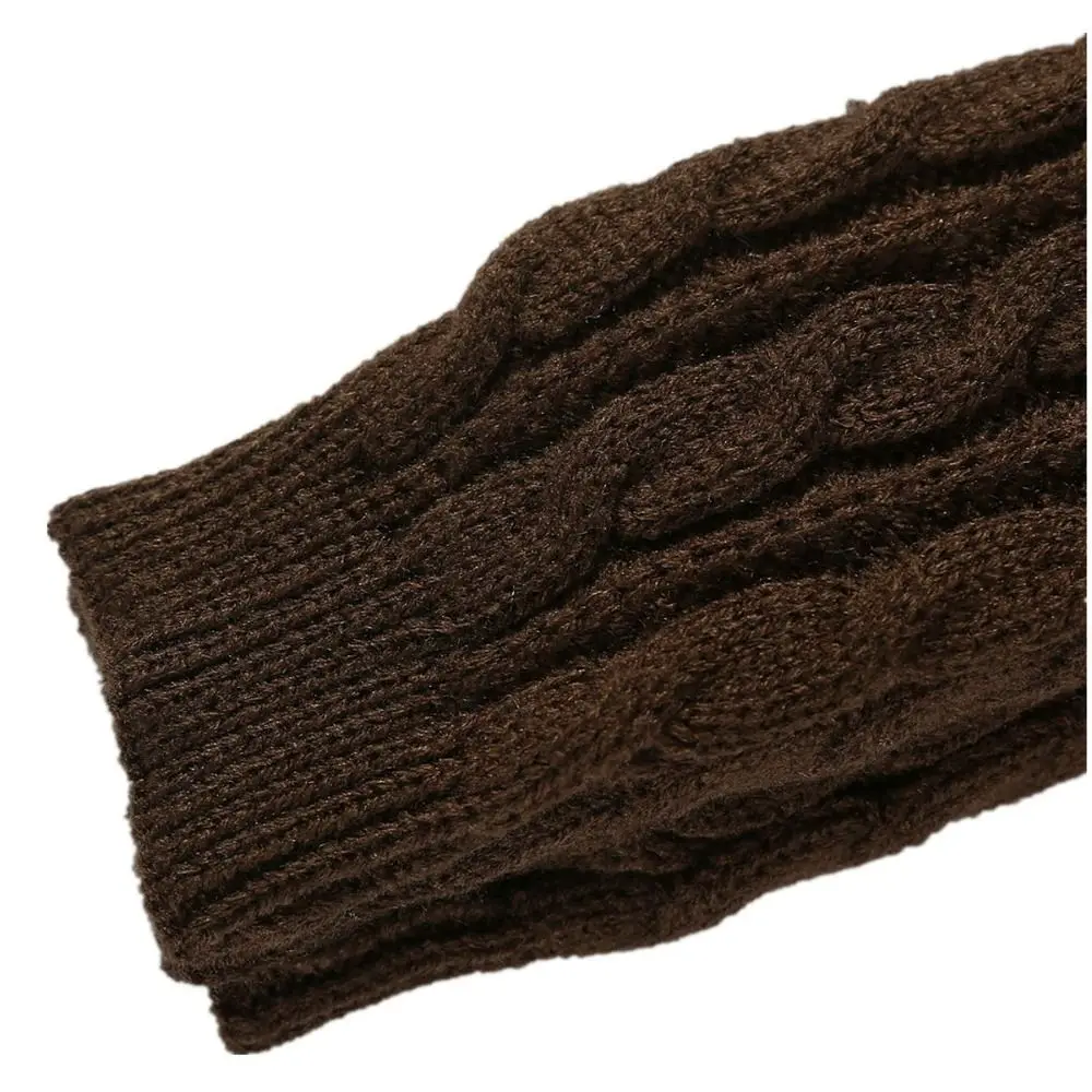 False Sleeves Long Wrist Gloves Twists Shape Fingerless Knitted Gloves Arm Warmers Finger Sleeves Cover Elbow Mittens Outdoor