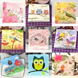 Servilletas impresas coloridas de la serie Bird & Animal, Mantel Individual de papel para Hotel, taza de banquete de boda, flor, papel de pulpa de madera, paños bucales