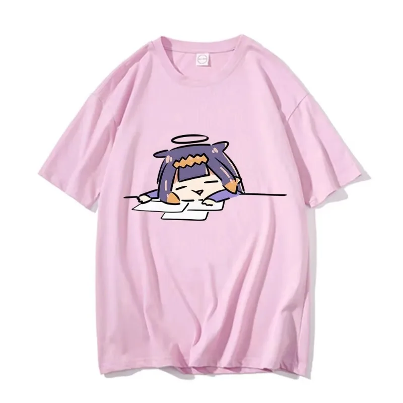 Ninomae Inanis Tako Cartoon Anime Gedruckt T Hemd Männer Outdoor Hip Hop Harajuku Vintage Kleidung Casual Oansatz Lose Kurzarm