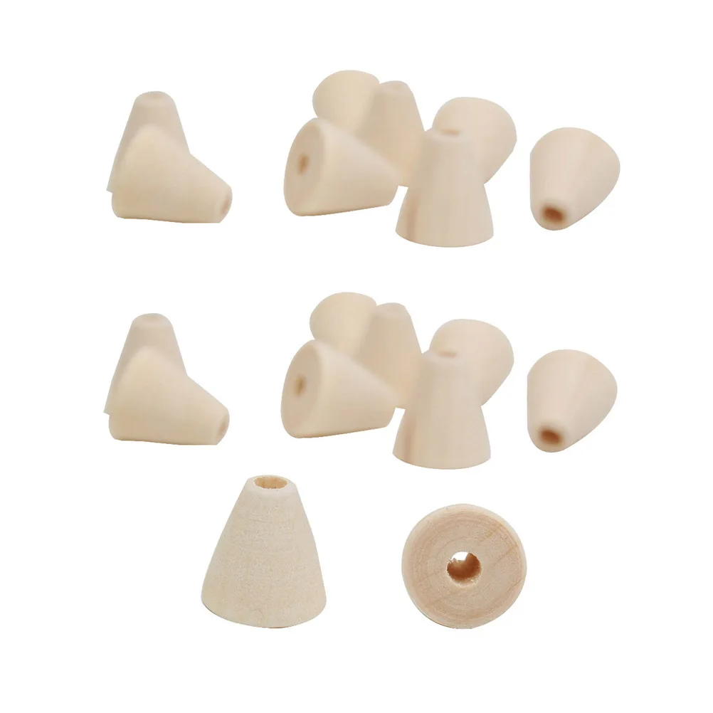 

100 Pcs Beaded Toys School Crafts Bracelet Beads Conical Girls Wooden for Jewelry Making Bamboo Cone Shape