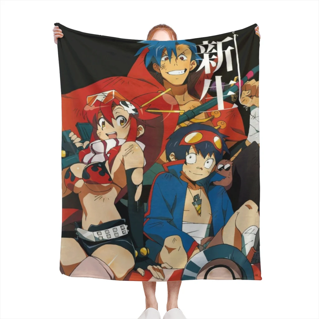 

Среднее одеяло Tengen Toppa Gurren-Lagann, пушистое мягкое украшение для спальни, одеяло для дивана, украшение для дома