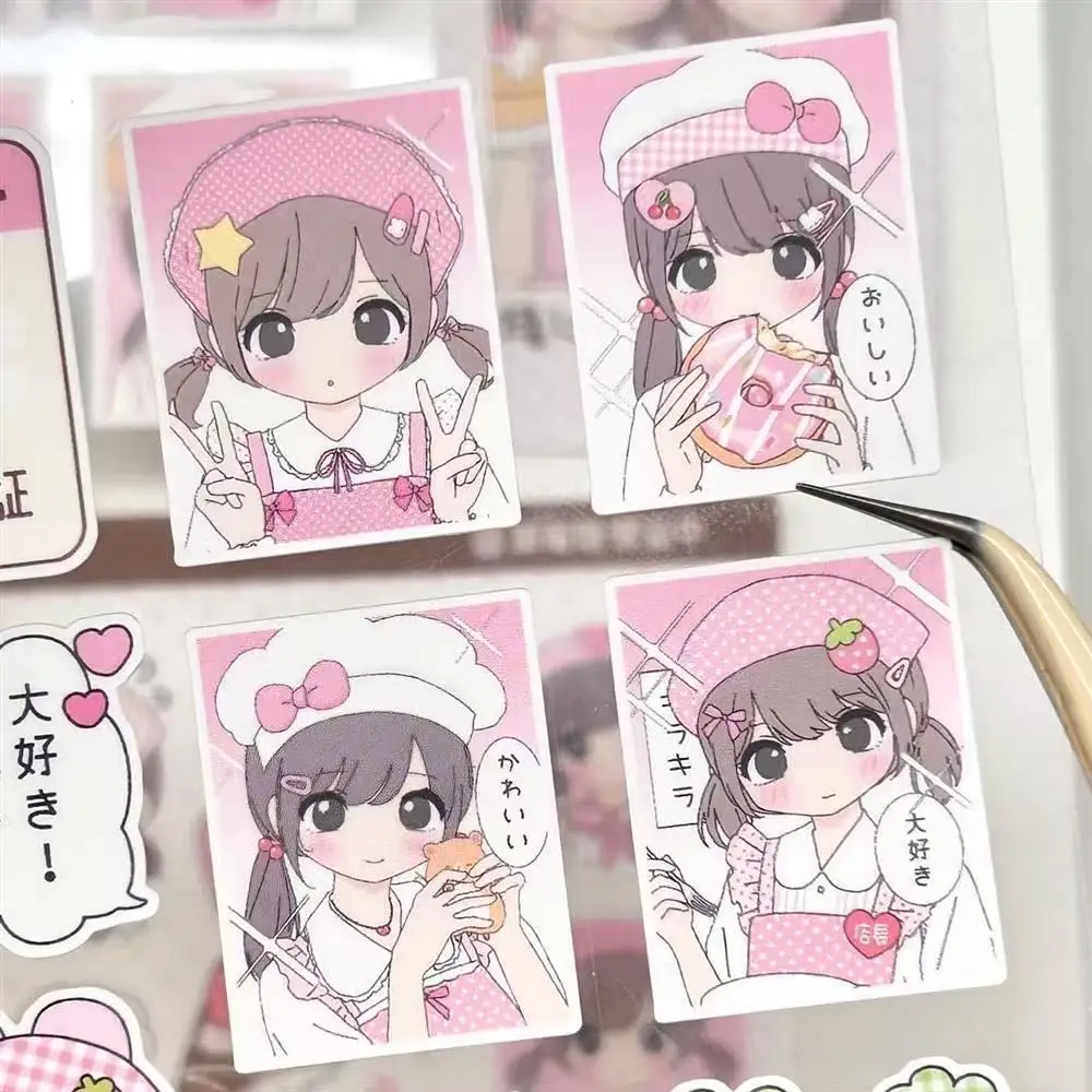 

Cute Stickers Japanese Strawberry Smoke Baking Genius Kitchen Story Original Stickers Character Beautiful Girl Campus Handbook
