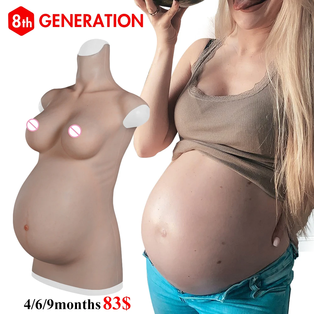 

EYUNG 8th Cosplay Fake Pregnant Belly Crossdress Breast Prosthesis Silicone Pregnant Bodysuit False Belly Fake Pregnant Balley