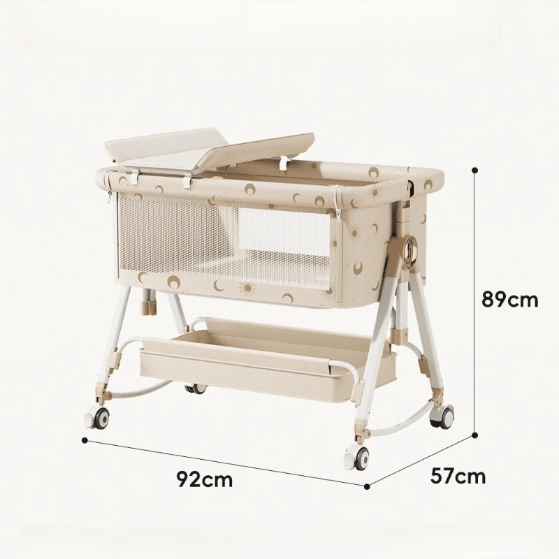 Портативная складная детская кроватка-трансформер с колесиками, мини-кроватка, прикроватная спальная кроватка для новорожденных, съемная