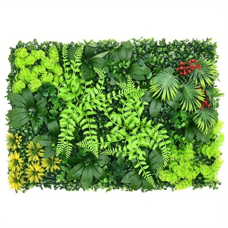 

Artificial Plant Wall Reusable Grass Backdrop Wall Panel Plastic Garden Grass Flower Wall Fake Green Plant Hanging Fencing