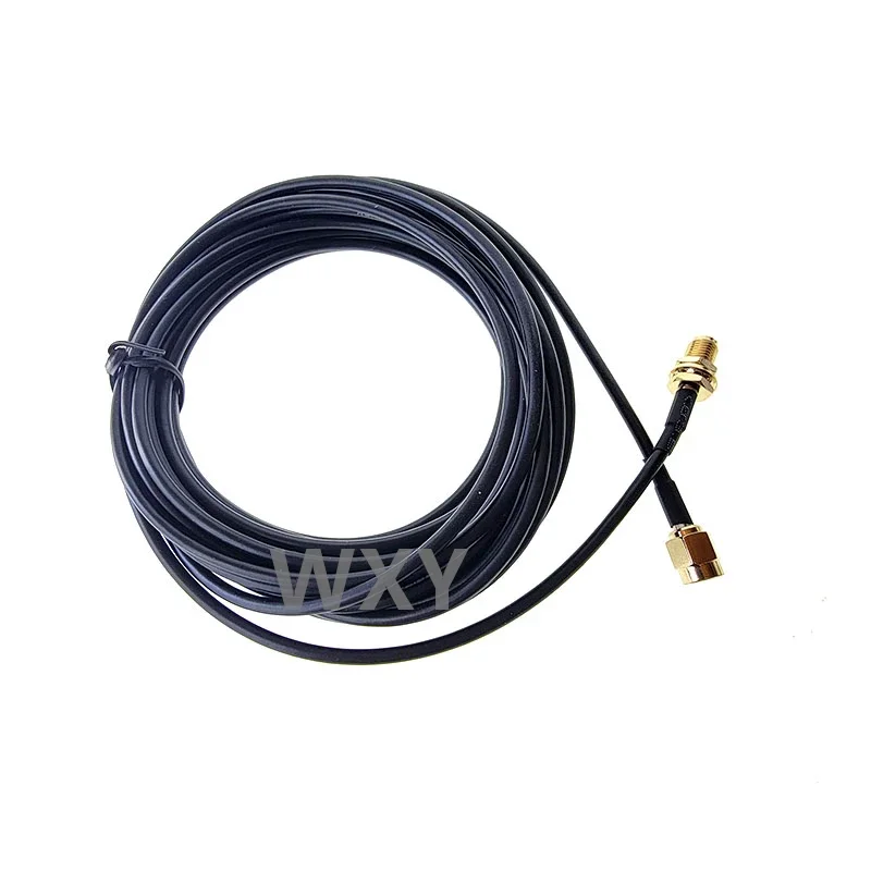 RP-SMA SMA Connector Male to Female Extension Cable Copper Feeder Wire for Coax Coaxial WiFi Network Card RG174 Router Antenna