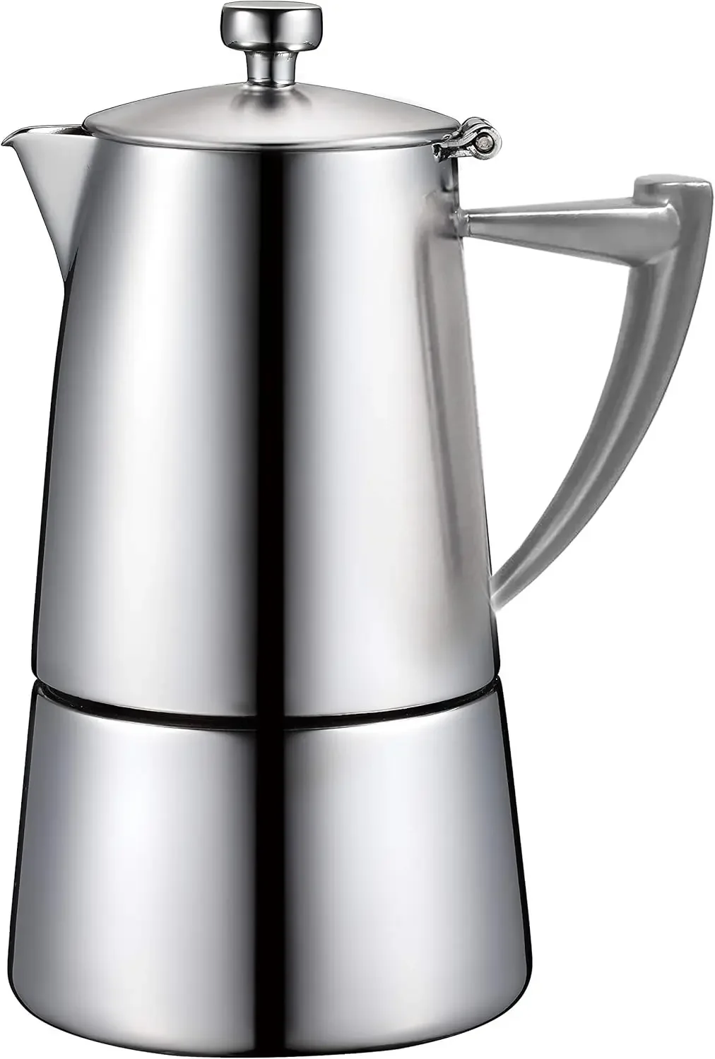 CUISINOX Roma Satin Stainless Steel Moka Pot Stovetop Espresso Maker, 10-Cup