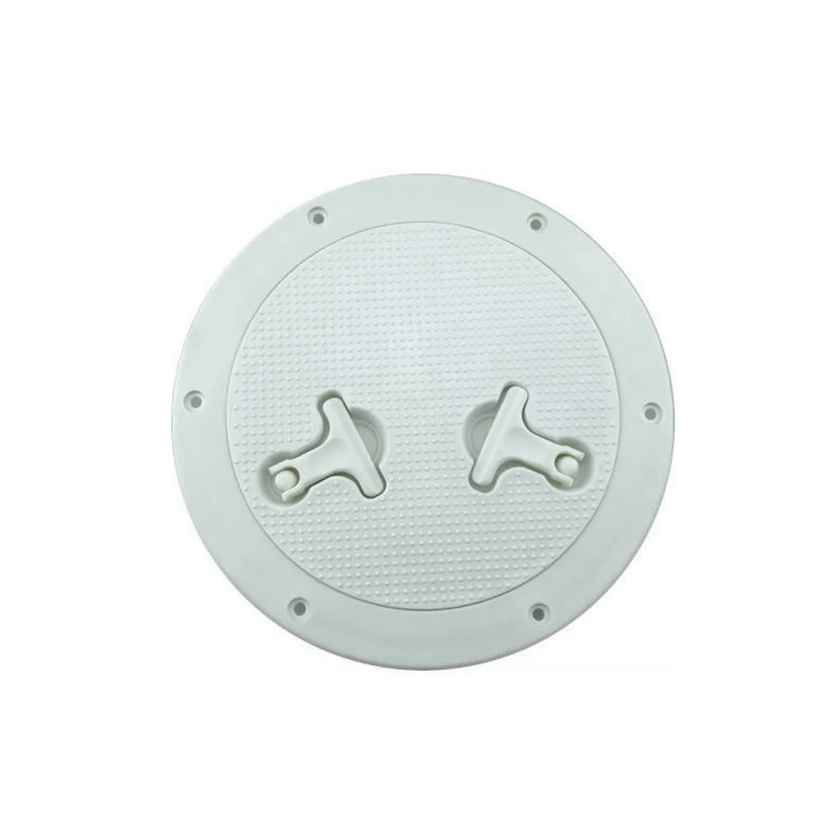 Round Inspection Hatch Cover 8 Inch White ABS Hatch Cover Twist Screw Out Deck for Boat Yacht Marine Access Hatch