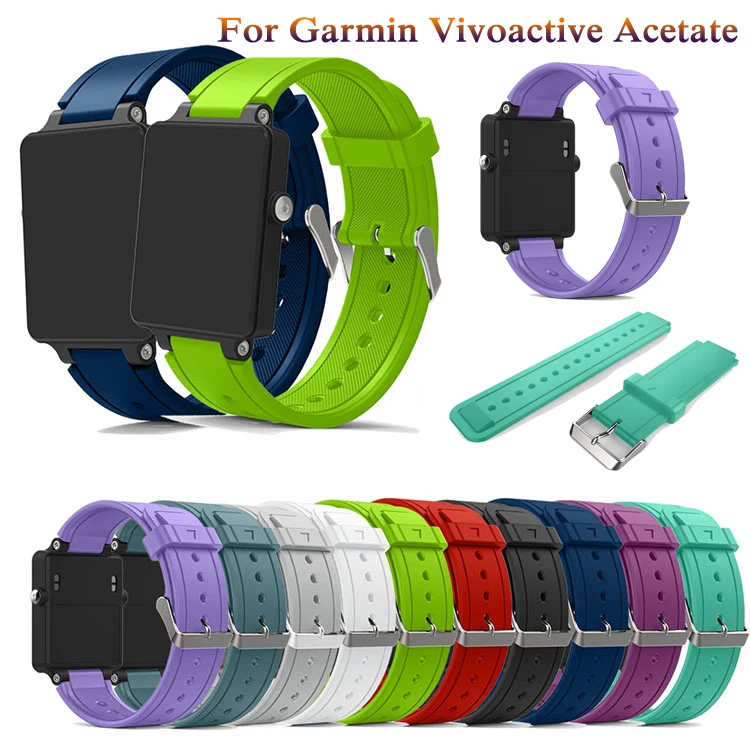 

Classic WatchBand New Fashion Sports soft Silicone Bracelet Strap Band For Garmin Vivoactive Acetate Smart WatchBand Accessories