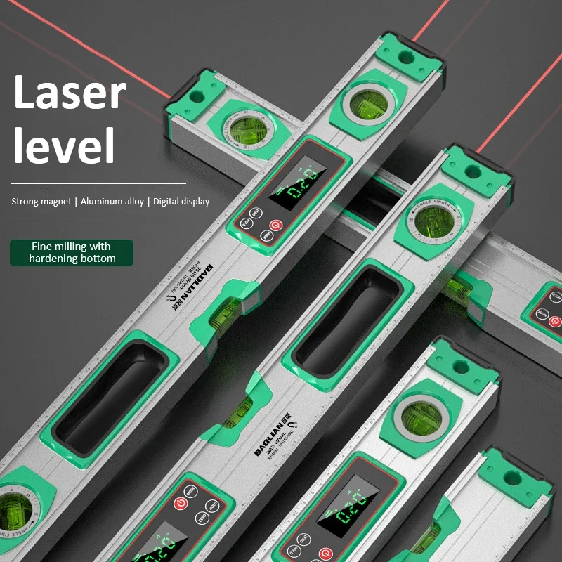 30/40/50cm Precision Digital Level Ruler, Magnetic Spirit Bubble Level Gauge with Aluminum Structure, Horizontal Measure