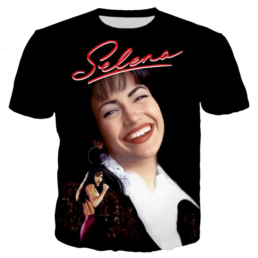 Selena Quintanilla-camisetas con estampado 3D para hombre y mujer, ropa de calle informal de gran tamaño, de manga corta, para niños