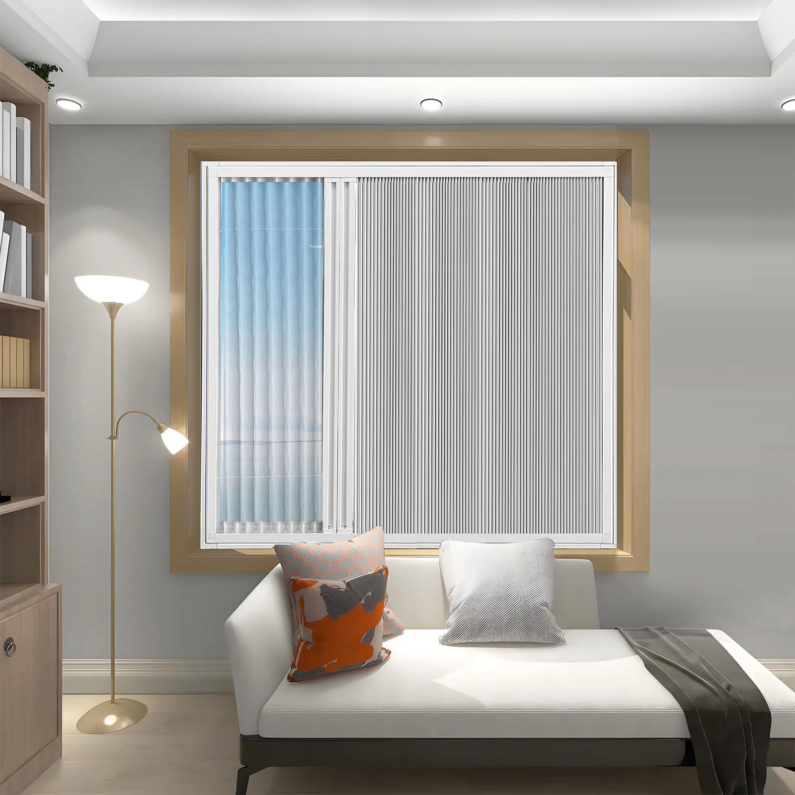 Ultimate Solution! Combined Blackout Honeycomb Blinds & Mosquito Net for Sliding Doors. Day/Night function, 100% Light Blocking