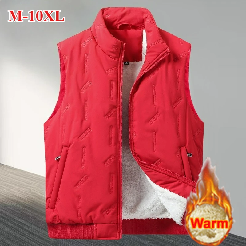 

2025 Large Size M-10XL Waistcoat Thick Warm Men's Casual Fashion Padded Vest Plus Large Jacket Shoulders Outer Wear