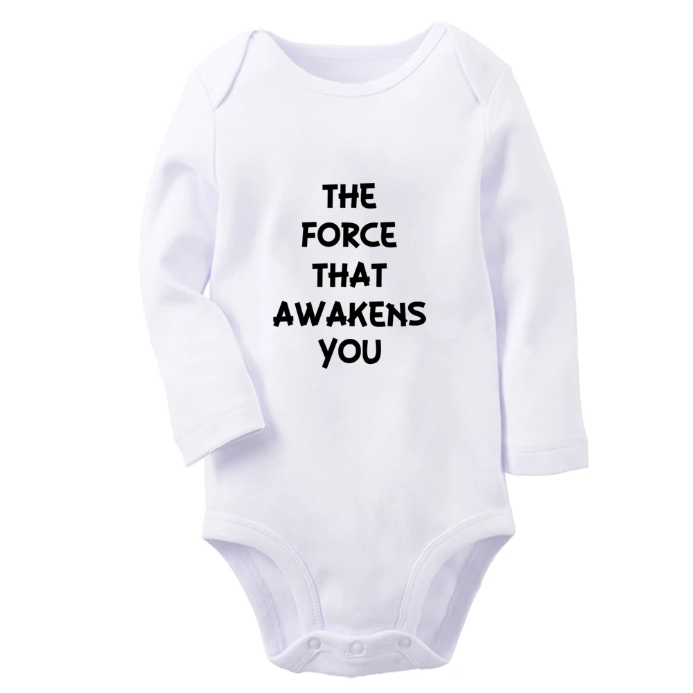 The Force That Awakens You Cute Baby Rompers Baby Boys Girls Fun Print Bodysuit Infant Long Sleeves Jumpsuit Kids Soft Clothes