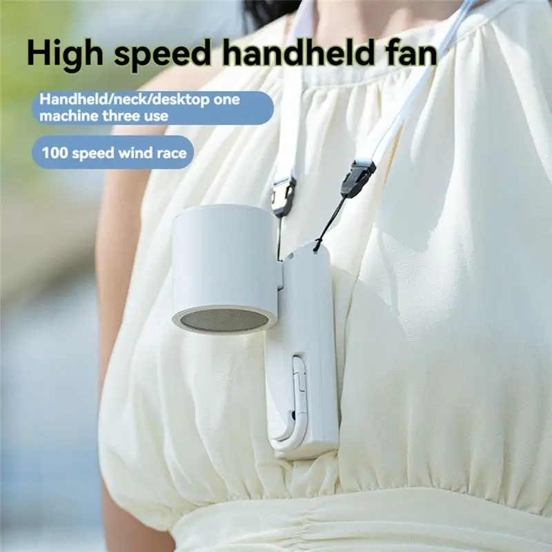 BABZ Portable Handheld Fan 3-in-1 Personal Fan 100-Speed Rechargeable Mini Fan Desktop Fan for Office Outdoor Travel Type-C