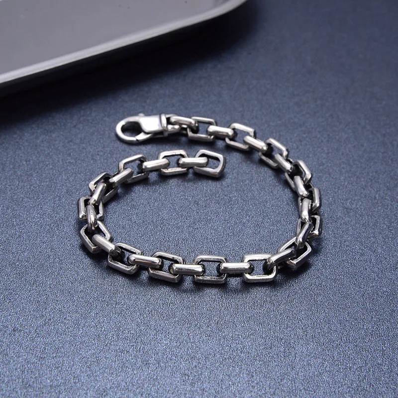 Silver-Plated Vintage Trendy Simple And Elegant Unisex Bracelet Ethnic Style Fashion Versatile