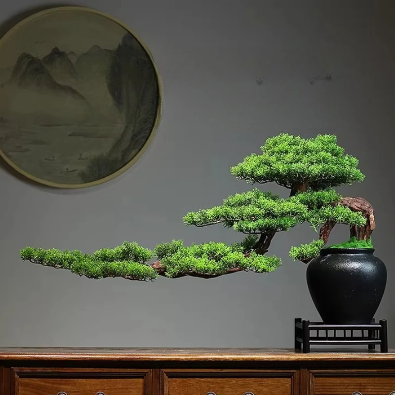 

Искусственный симулированный бонсай из черной сосны в китайском стиле, декоративное украшение для входной зоны отеля, клубного дома, офиса, гостевого дома, настольный декор
