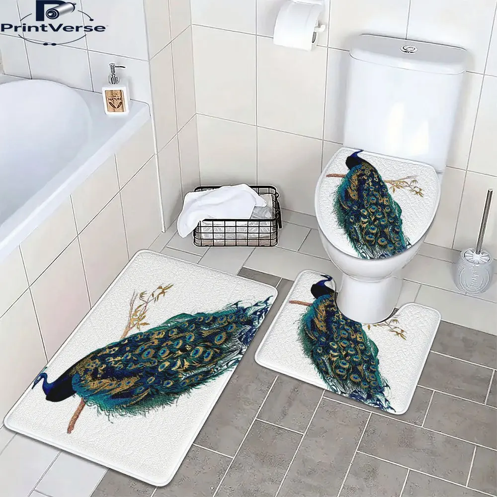 

Моющиеся коврики для ванной комнаты Natureinspired Design с геометрическим узором терраццо. Подходит для душ, унитазов и украшения дома, ванны.