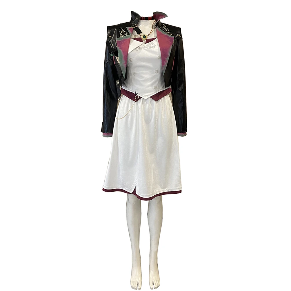 Anime LOL Arcane 2 Powder Cosplay Costume White Dress Jinx Cosplay Dancing Party Dress with Jacket