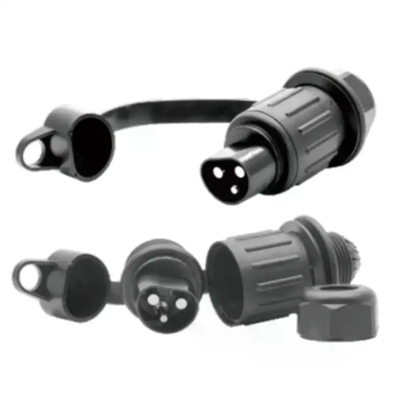 12V 3 Pin Round Trailer Socket Connector Dustproof Heavy Duty Power Plug for Motorhome Boat Trailer Towing Accessories