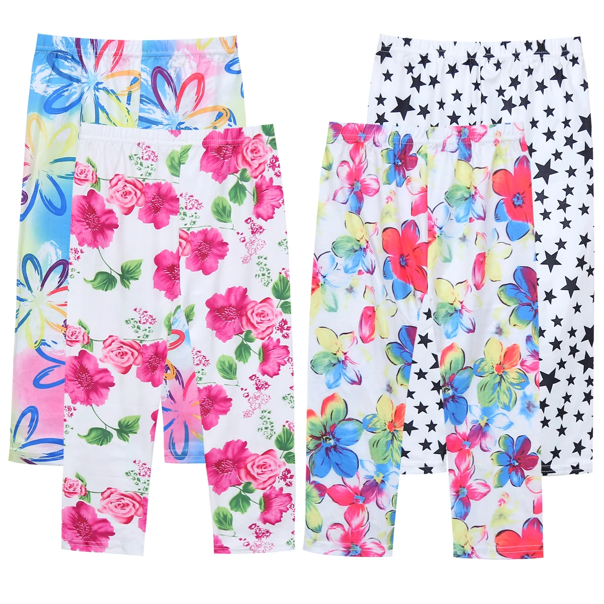 Hot & New Girls leggings summer multi-colored elastic milk silk breathable pant girls 7 point Leggings