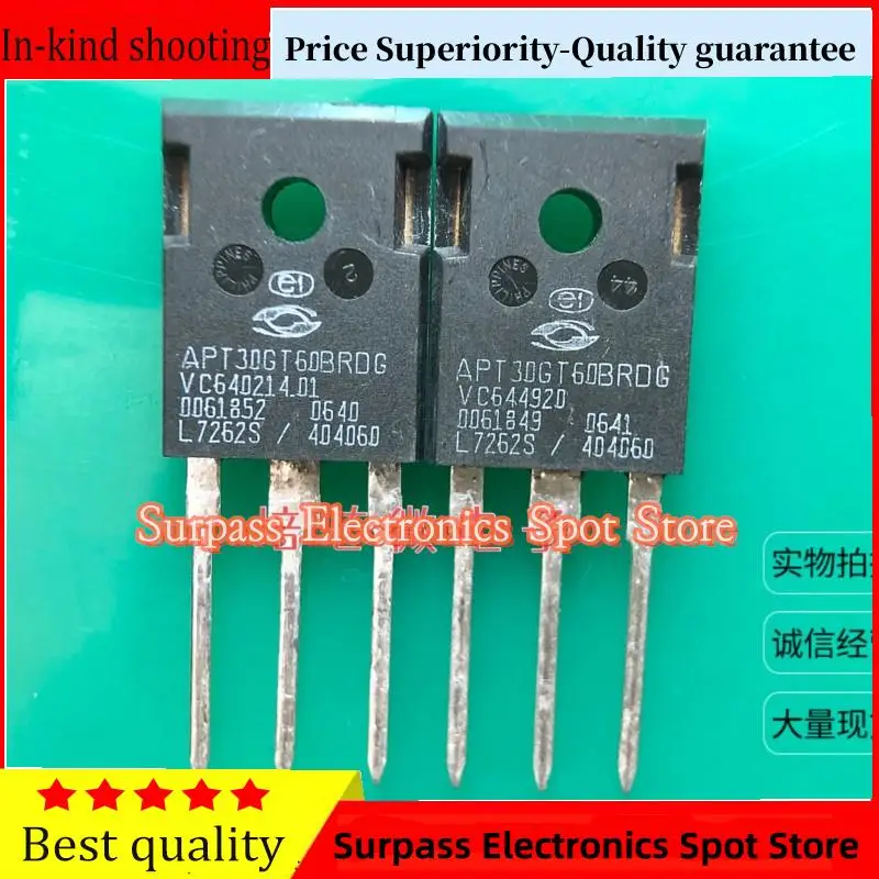 10PCS-100PCS  APT30GT60BRDG  TO-247 600V IGBT   Price Superiority-Quality guarantee