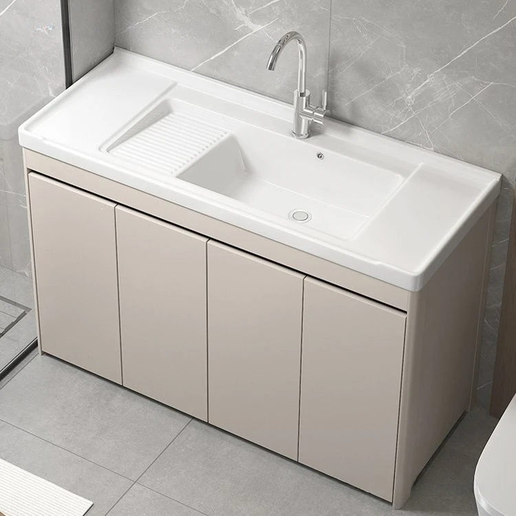 Honeycomb aluminum balcony bathroom laundry cabinet integrated ceramic laundry basin with rubbing board sink floor bathroom