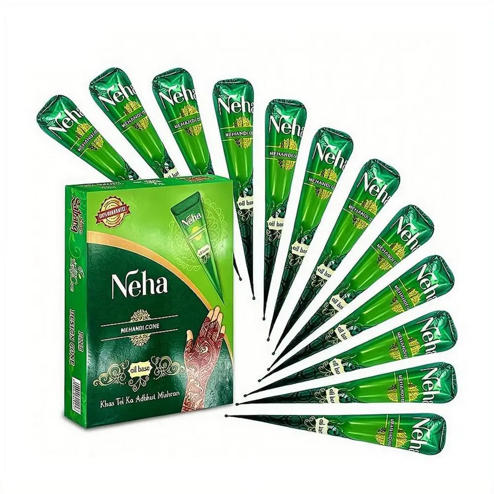 Crema de Henna Natural para Tatuajes Temporales de Larga Duración, Conos de Henna, Crema de Henna para Pintar la Piel, Ideal para Eventos Especiales