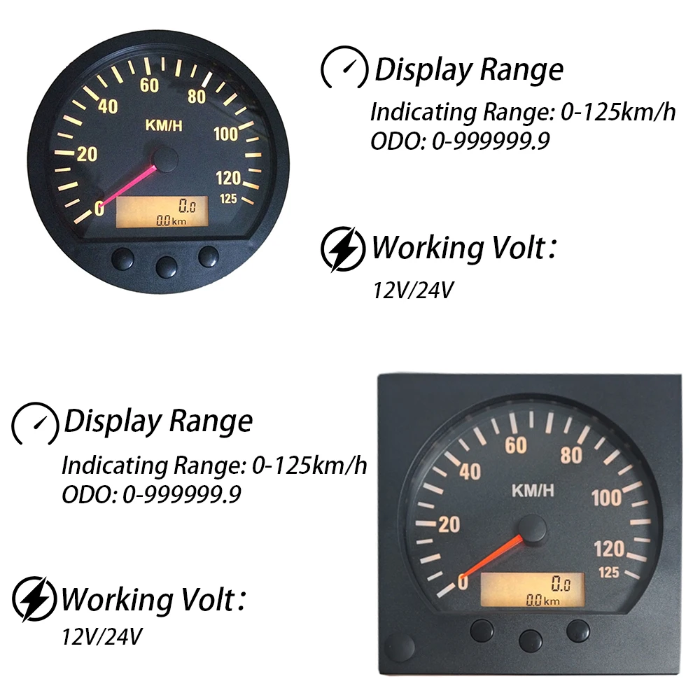Rhaxel Universal 140mm Electronic CANBUS Speedometer 125KM/H With Total Mileage With Backlight for Trucks