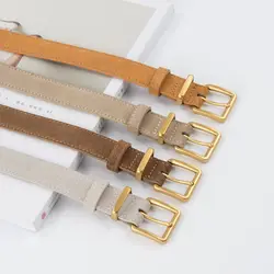 Women Luxury Design Suede Leather Belt Casual Trendy Frosted Cowhide Belt Versatile Pin Buckle Waistband Gifts