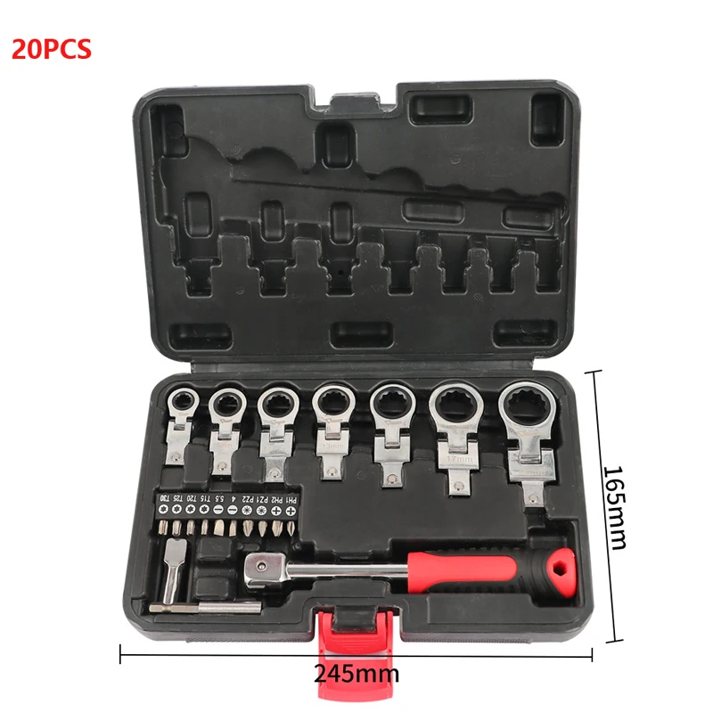 8-19MM Ratchet Wrench Spanner Set Multitool Keys Chrome Vanadium Steel 72T Ratcheting Wrench Set Hand Tools Set