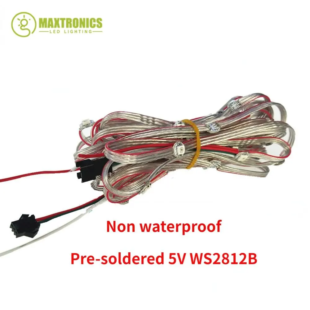 New WS2812B 2812 LED Fairy Light LED Full Color Light 5050 RGB WS2811 IC 50 Pixels Pre-Soldered Built-in String Lighting 5V DC