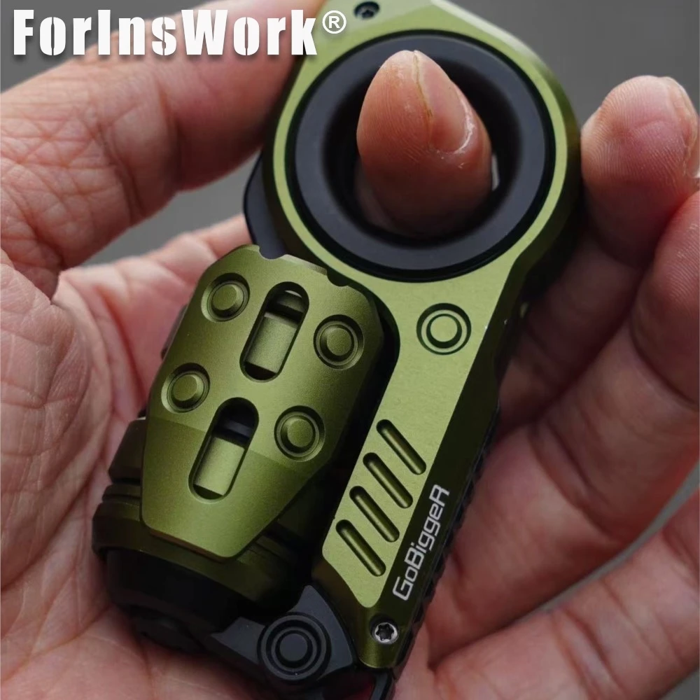Gobigger & 9 HAND Army Green Aluminum Sinian [Youth Edition] Push Slider Multi-functional Composite Toys EDC Slider Fidget Toy